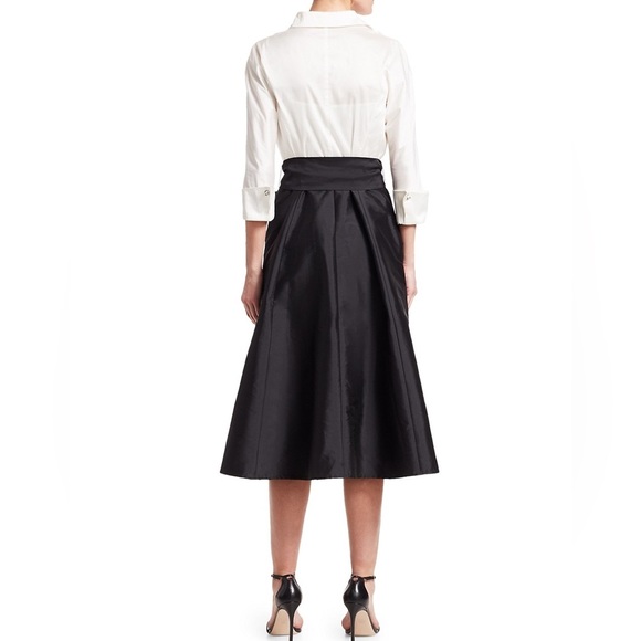 Teri Jon by Rickie Freeman Two-Tone Collared Taffeta Gown. Sz:US 6. $600 - Picture 5 of 11